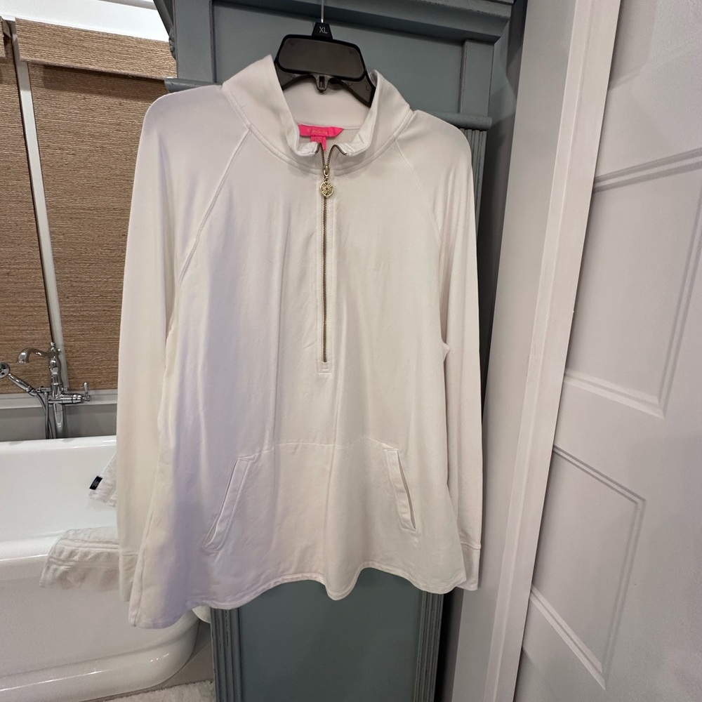 Lilly Pulitzer White Zip Pullover
